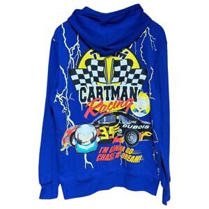 South Park Cartman Racing Hoodie Blue Medium